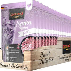 Leonardo zakjes natvoer - Senior kip (85 gr)